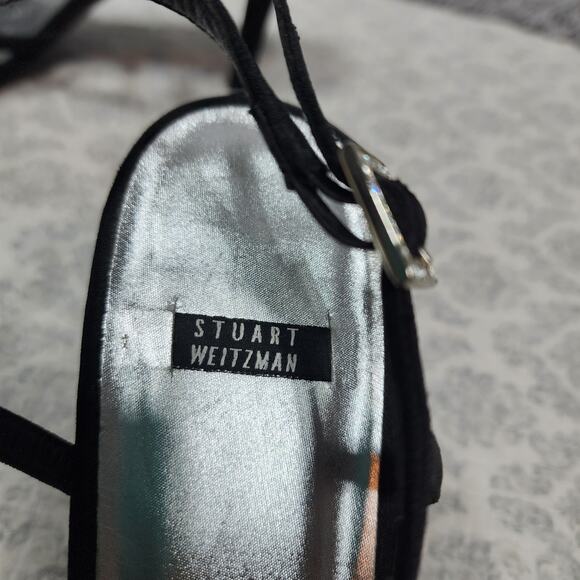 Stuart Weitzman Strappy Jeweled Pointed Toe Heel Size 8.5B - Picture 5 of 8